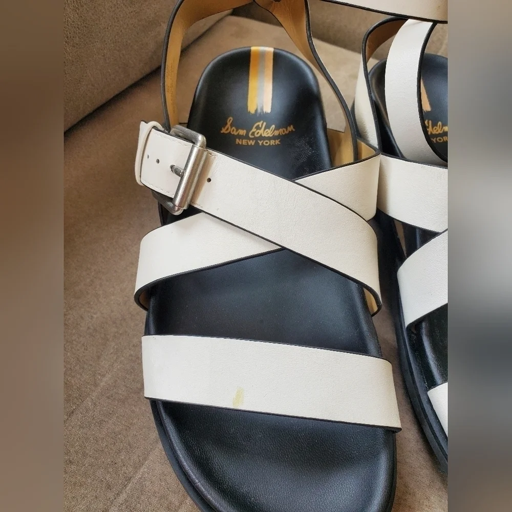 Sam Edelman Women Eleanora Sandal Shoe Size 7 Lug Sole Leather Ankle Strap